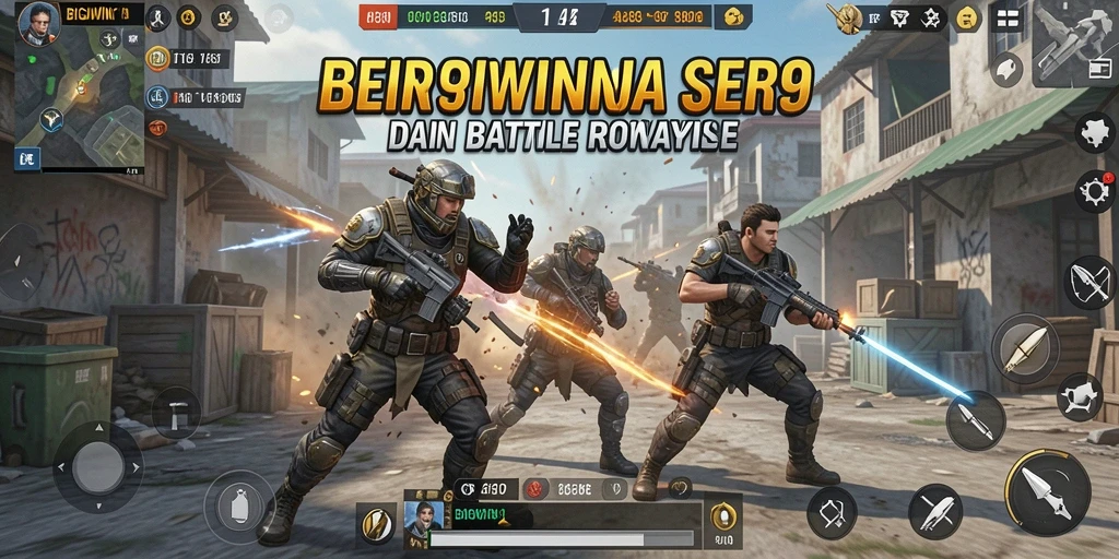 Screenshot utama BIGWIN189 menampilkan pertarungan epik dalam game Battle Royale.
