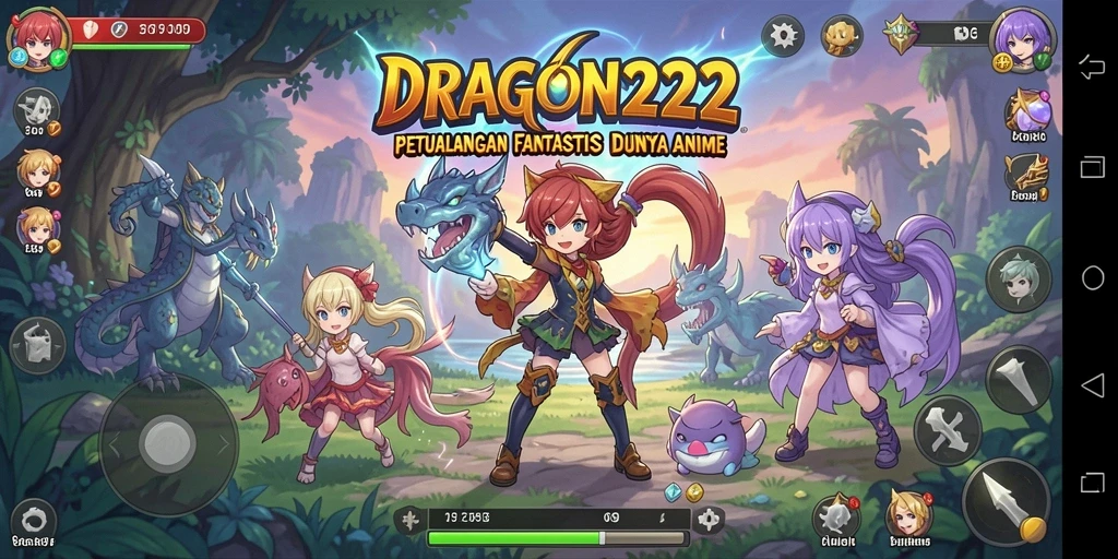 Tampilan gameplay mendebarkan di dunia Anime yang penuh warna.