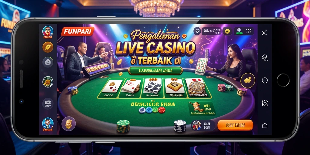 Tampilan gameplay Live Casino yang mendebarkan di FUNPARI.