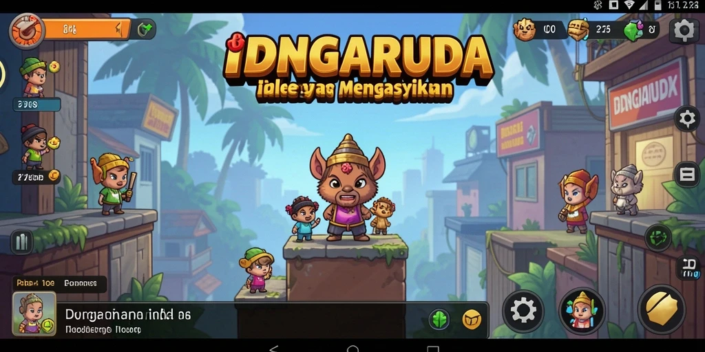 Screenshot menunjukkan gameplay santai dan karakter unik dalam IDNGARUDA.