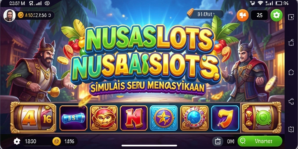 Tampilan menawan dari gameplay slot di NUSASLOTS