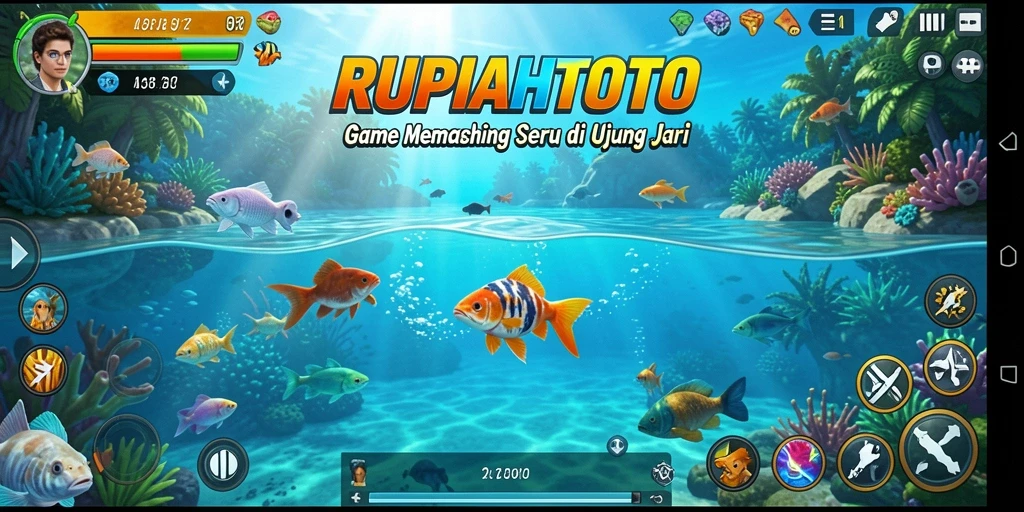 Gameplay seru memancing di RUPIAHTOTO dengan berbagai ikan.