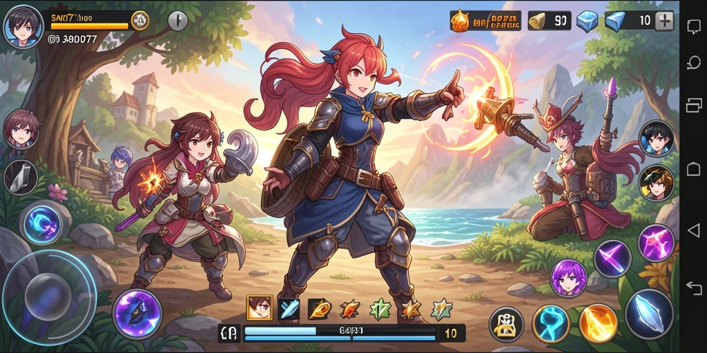 Tampilan aksi seru dalam SAND77 yang kaya akan karakter anime.