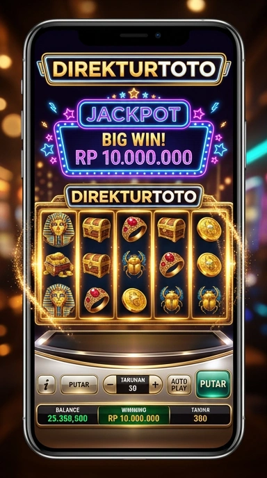 Tampilan utama aplikasi direkturtoto dengan navigasi yang mudah.